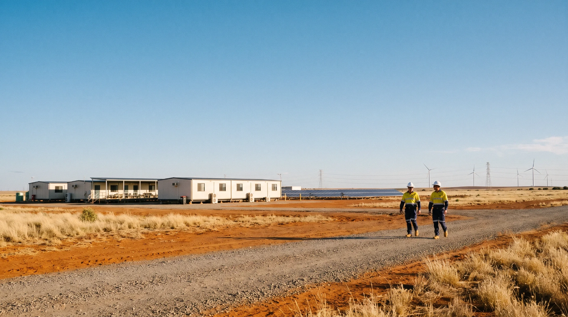 Modular workforce camp supporting a regional renewable energy project