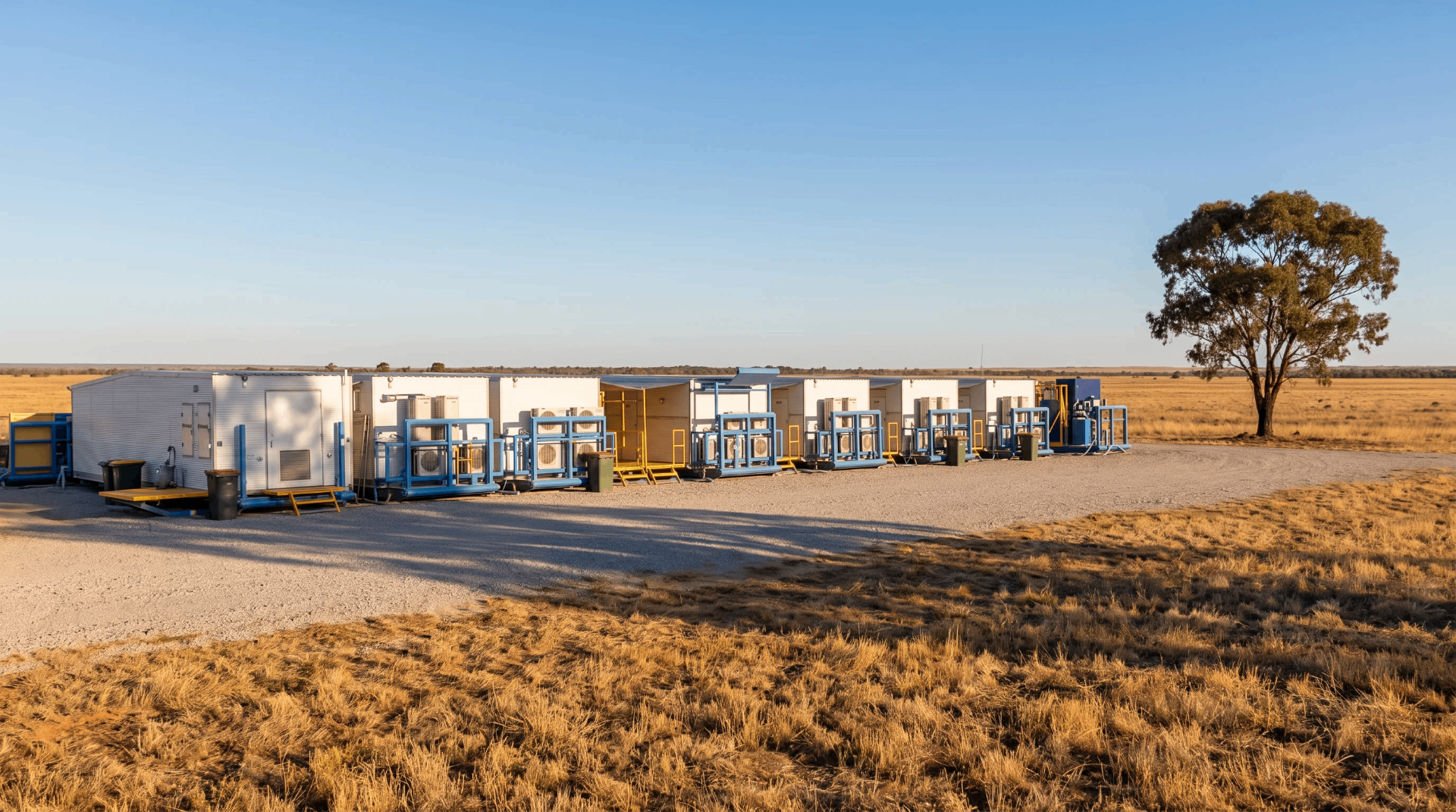 Modular workforce camp configured for a remote Australian project